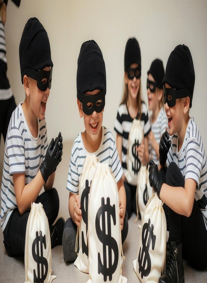 Eylola Robber Costume Set，include robber mask Money bag knitted hat gloves for playing cops and robbers,burglar Halloween costume - Image 5